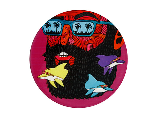 Mulga the Artist Ceramic Round Coaster 10.5cm Dolphin Man