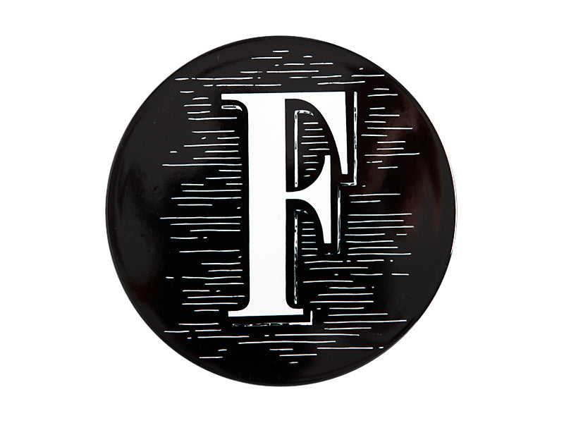 The Letterettes Ceramic Round Coaster 10.5cm "F" Gift Boxed