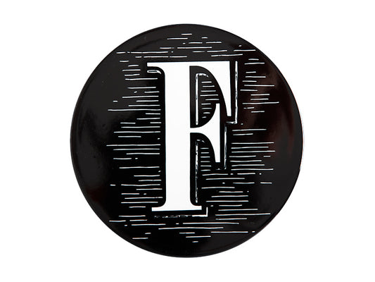 The Letterettes Ceramic Round Coaster 10.5cm "F" Gift Boxed