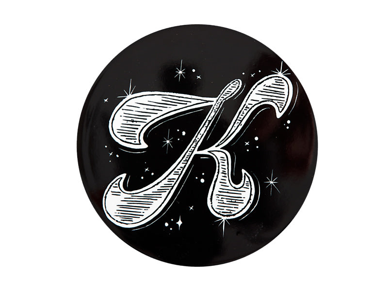 The Letterettes Ceramic Round Coaster 10.5cm "K" Gift Boxed