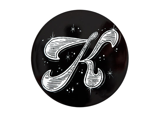 The Letterettes Ceramic Round Coaster 10.5cm "K" Gift Boxed