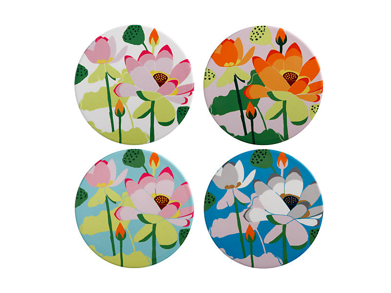 Royal Botanic Gardens Lotus Ceramic Round Coaster 10cm Set of 4