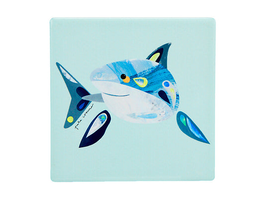 Pete Cromer Ozzie Ocean Ceramic Square Coaster Shark