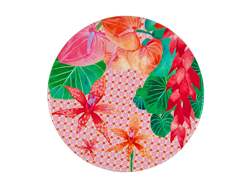 Teas & C's Tropicana Ceramic Round Coaster Lily