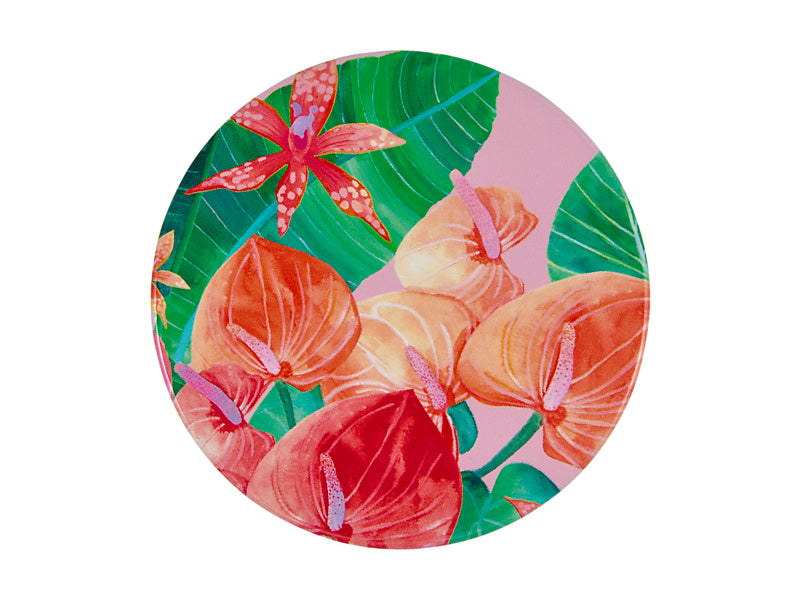 Teas & C's Tropicana Ceramic Round Coaster Banana Leaf