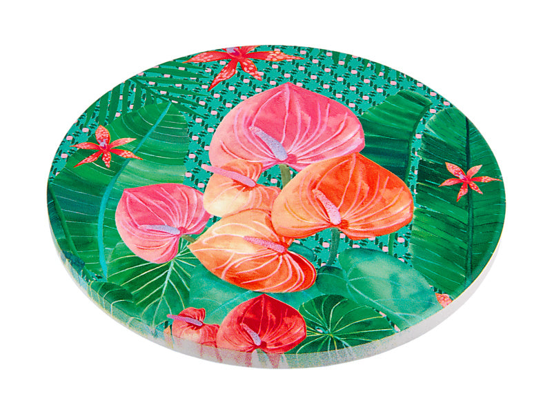 Teas & C's Tropicana Ceramic Round Coaster Palm Leaf
