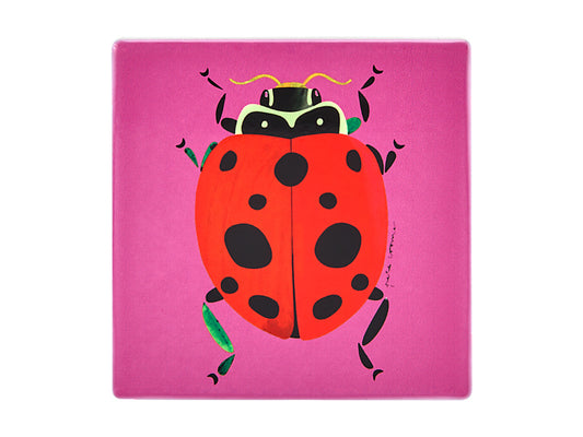 Pete Cromer Garden Party Ceramic Square Coaster Ladybird