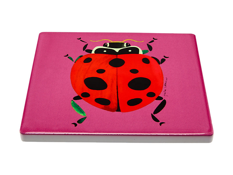 Pete Cromer Garden Party Ceramic Square Coaster Ladybird