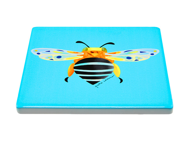 Pete Cromer Garden Party Ceramic Square Coaster Banded Bee