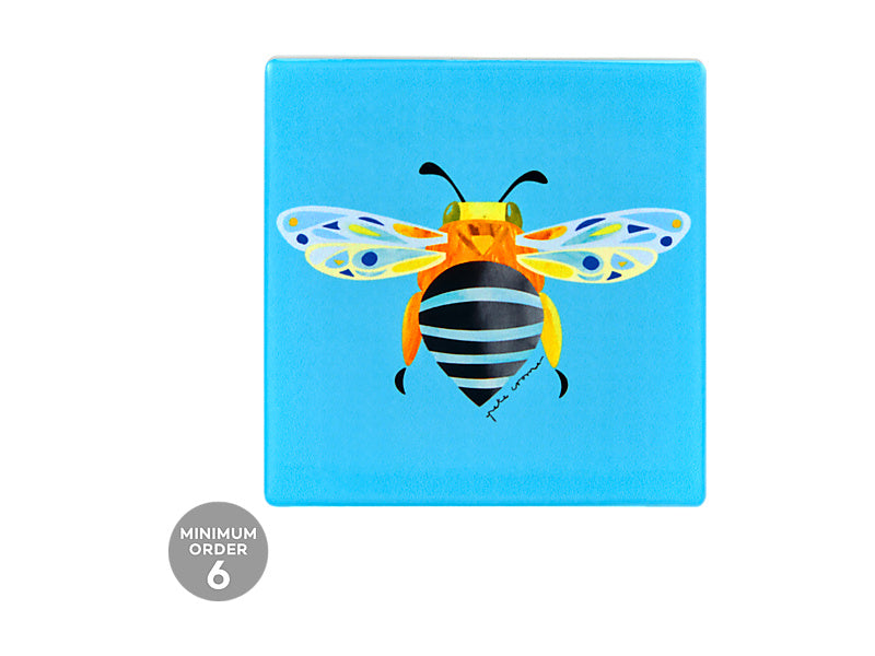 Pete Cromer Garden Party Ceramic Square Coaster Banded Bee
