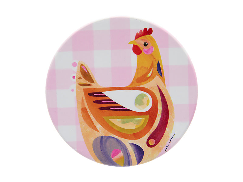 Pete Cromer Barn Friends Ceramic Round Coaster Chook