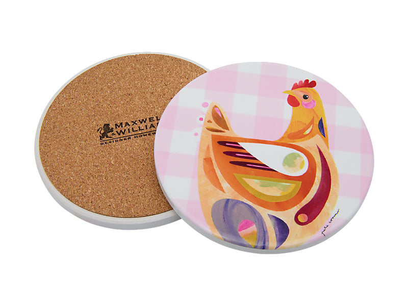 Pete Cromer Barn Friends Ceramic Round Coaster Chook