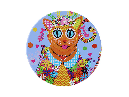 Donna Sharam Kaleidoscope Ceramic Round Coaster Ginger