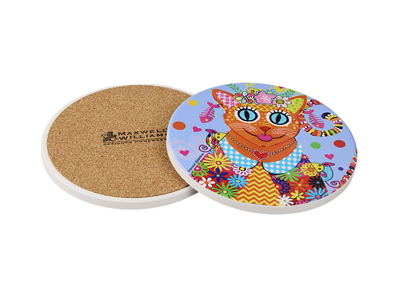 Donna Sharam Kaleidoscope Ceramic Round Coaster Ginger