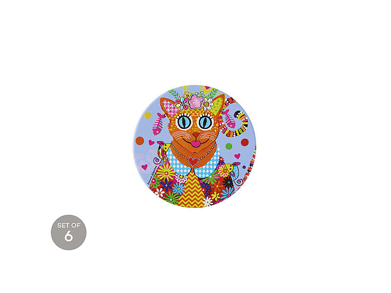 Donna Sharam Kaleidoscope Ceramic Round Coaster Ginger