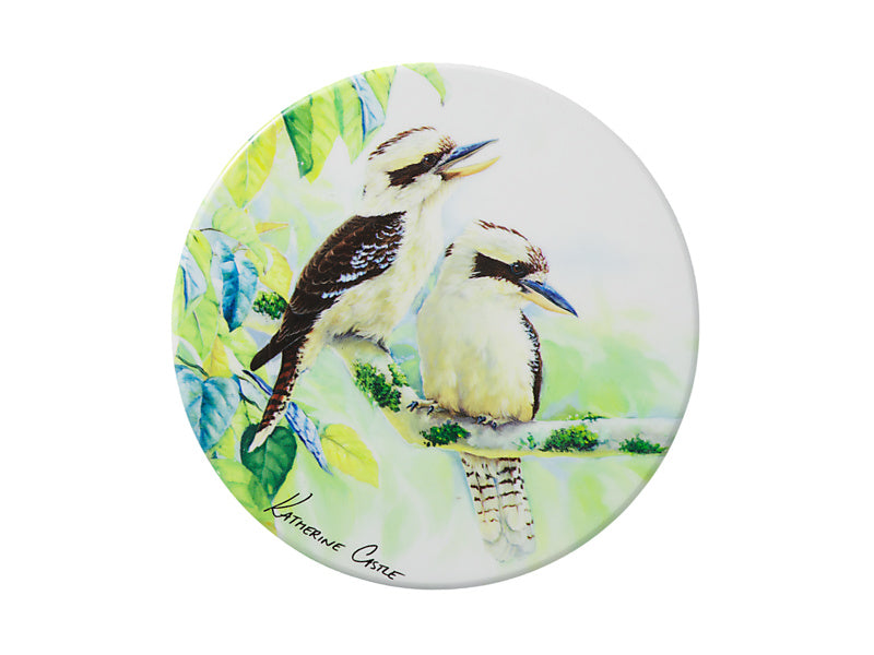 Katherine Castle Song of the South Ceramic Round Coaster Kookaburra