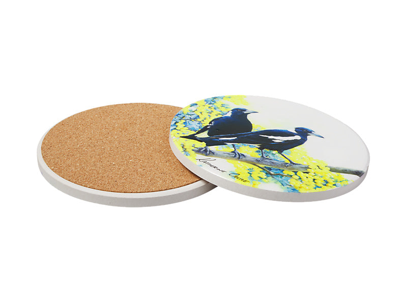 Katherine Castle Song of the South Ceramic Round Coaster Magpie