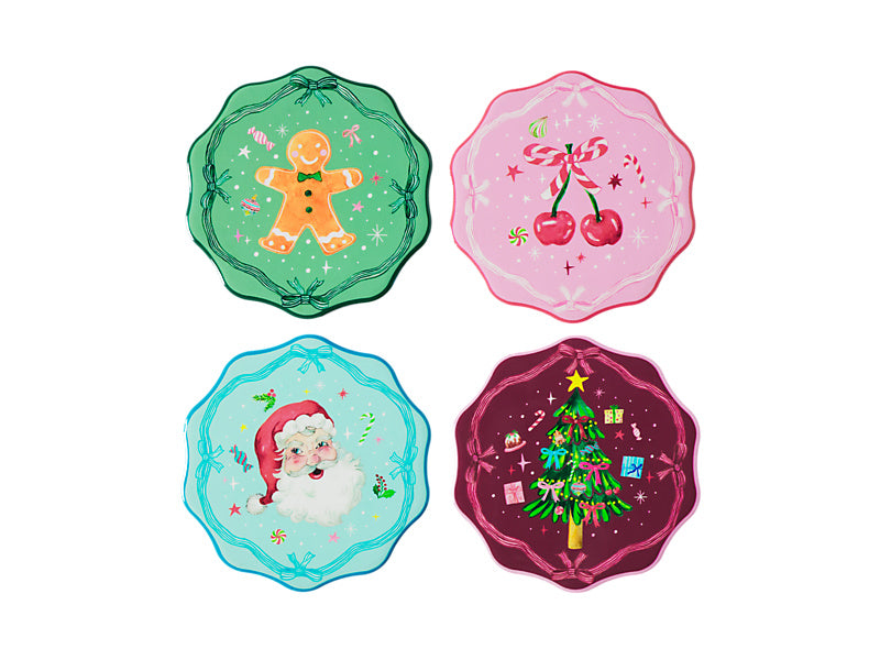 Fa la la Scallop Ceramic Coaster Set of 4 Assorted Gift Boxed