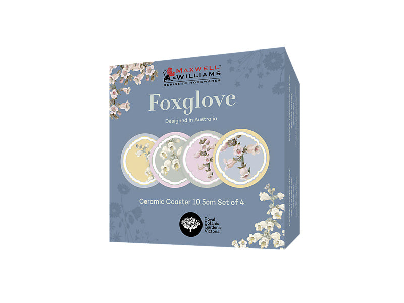 Royal Botanic Gardens Foxglove Ceramic Coaster Set of 4 Gift Boxed