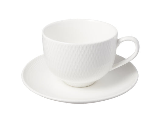 White Basics Diamonds Tea Cup & Saucer 260ML