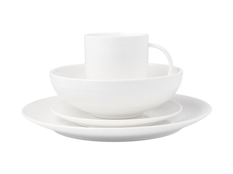 White Basics Diamonds Dinner Set 16pc Gift Boxed
