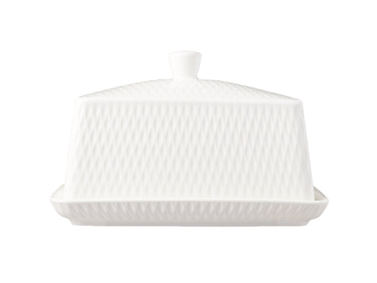 White Basics Diamonds Butter Dish Gift Boxed