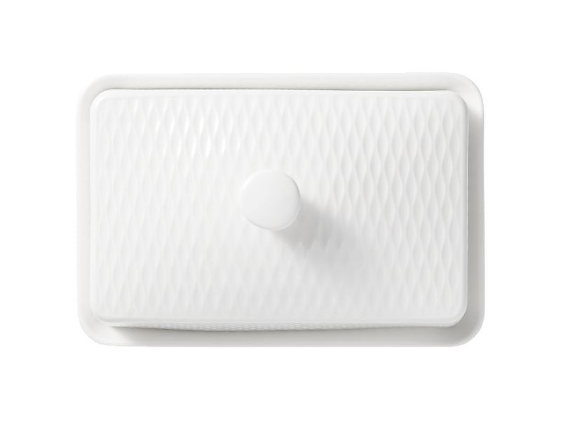 White Basics Diamonds Butter Dish Gift Boxed