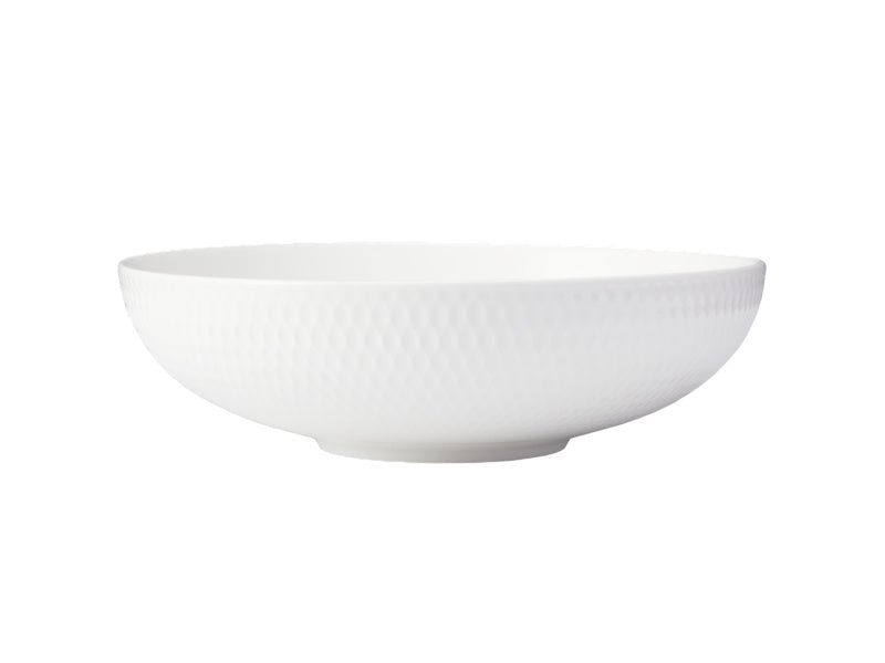 White Basics Diamonds Round Serving Bowl 25cm
