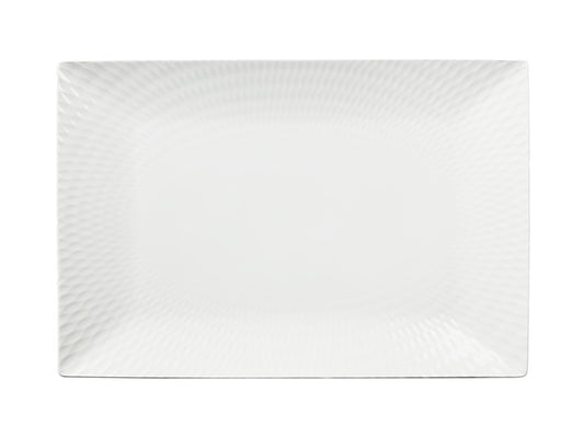 White Basics Diamonds Rectangular Platter 36x25cm Gift Boxed