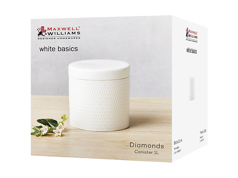 White Basics Diamonds Canister 1L Gift Boxed