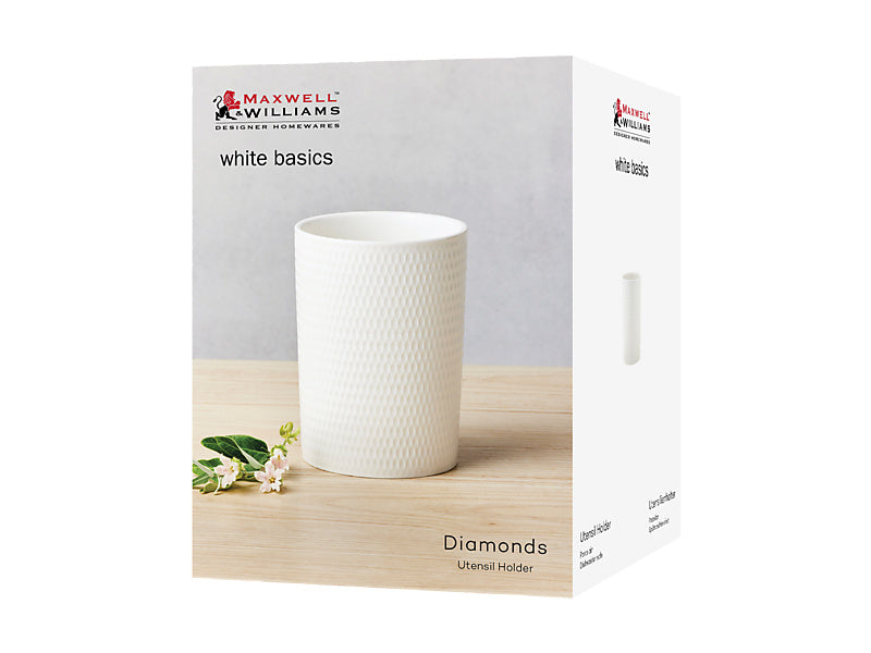 White Basics Diamonds Utensil Holder Gift Boxed