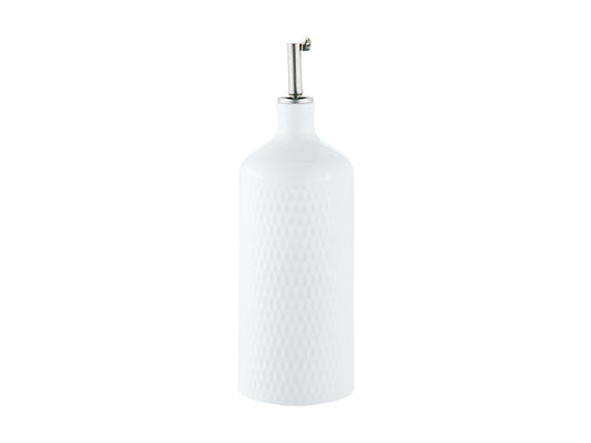 White Basics Diamonds Oil Bottle With Stainless Steel Pourer Gift Boxed