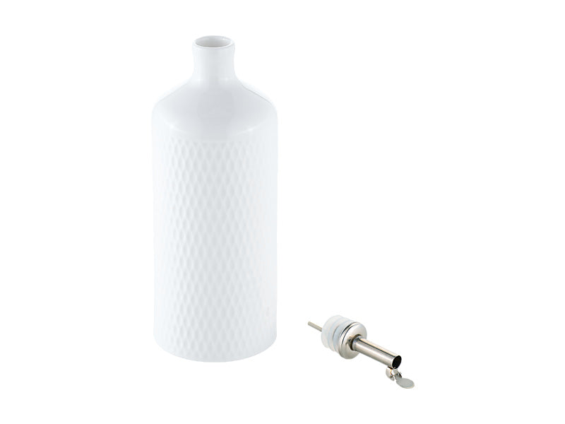 White Basics Diamonds Oil Bottle With Stainless Steel Pourer Gift Boxed