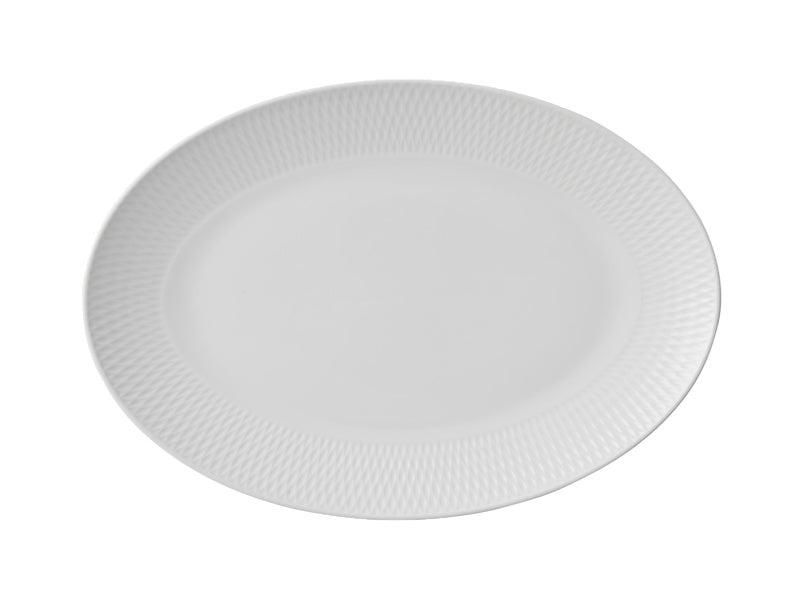 White Basics Diamonds Oval Platter Gift Boxed