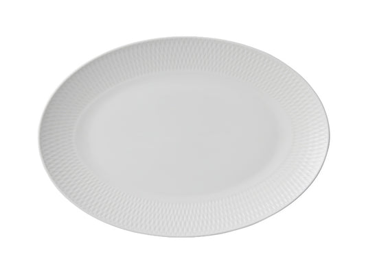 White Basics Diamonds Oval Platter Gift Boxed