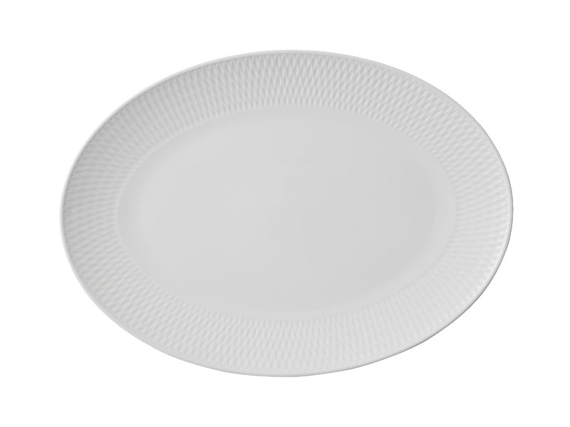 White Basics Diamonds Oval Platter Gift Boxed