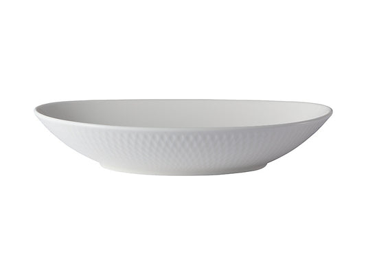 White Basics Diamonds Oval Bowl