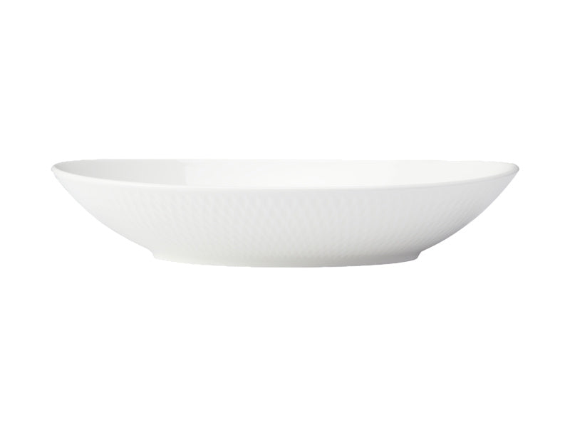 White Basics Diamonds Oval Bowl