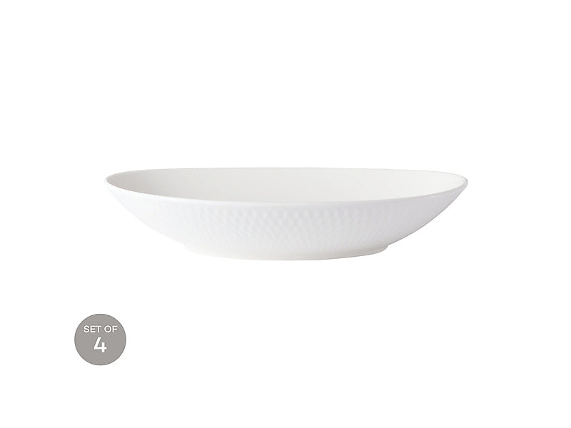 White Basics Diamonds Oval Bowl
