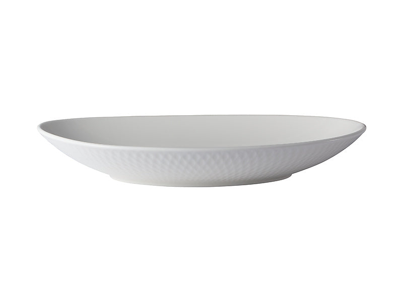 White Basics Diamonds Oval Bowl