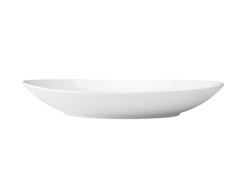 White Basics Diamonds Oval Bowl