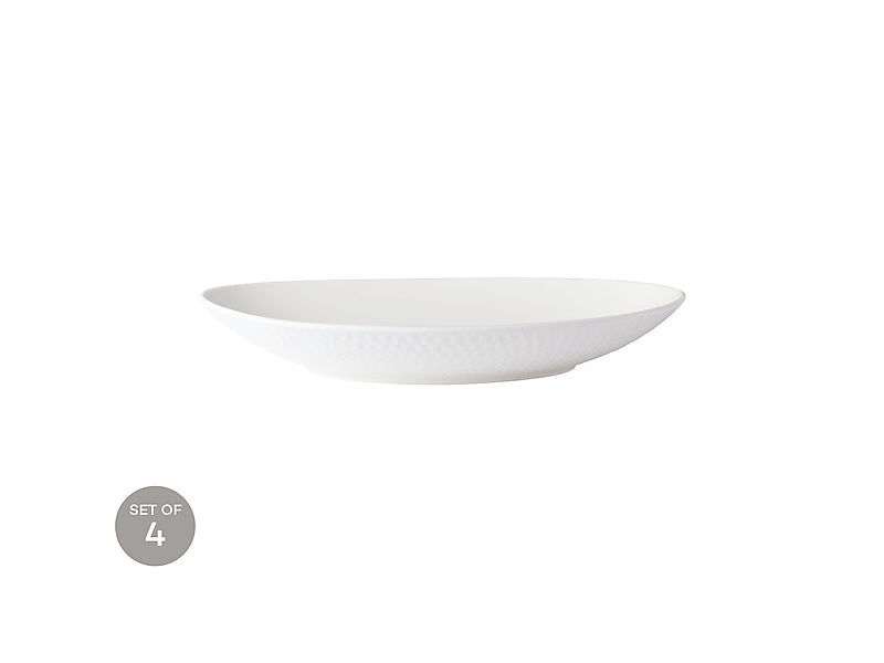 White Basics Diamonds Oval Bowl