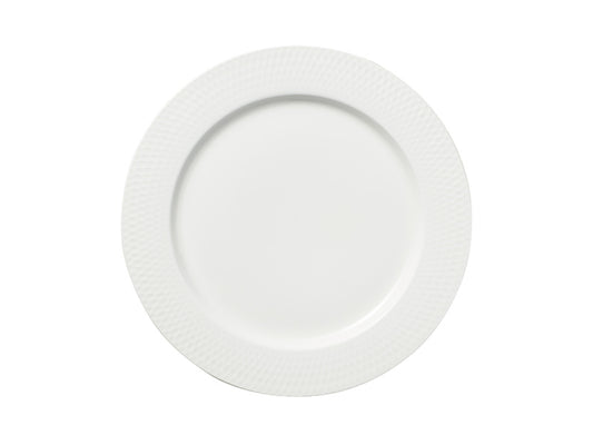 White Basics Diamonds Rim Entree Plate