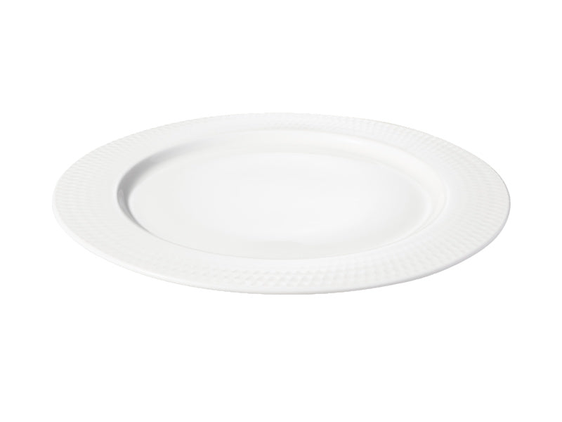 White Basics Diamonds Rim Entree Plate