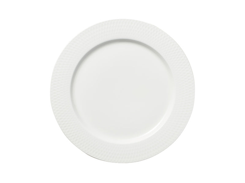 White Basics Diamonds Rim Entree Plate