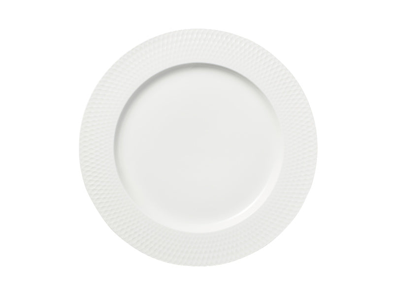 White Basics Diamonds Rim Dinner Plate