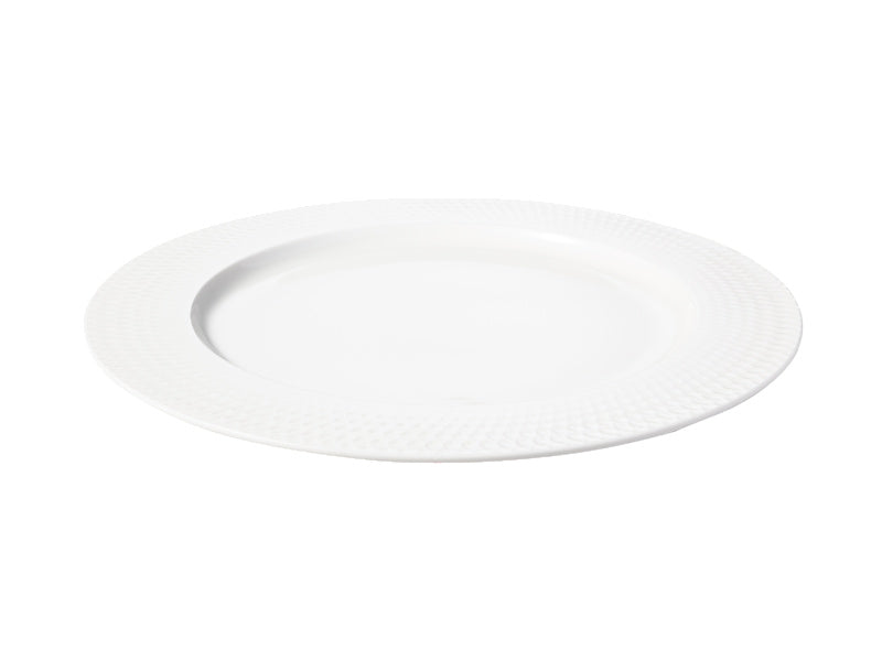 White Basics Diamonds Rim Dinner Plate