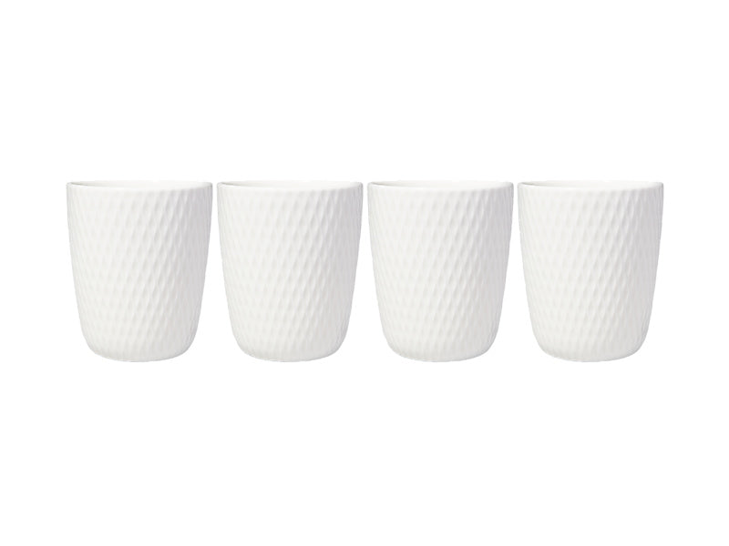 White Basics Diamonds Latte Cup Set of 4 Gift Boxed