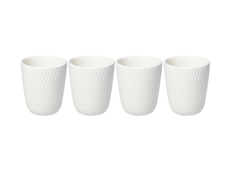 White Basics Diamonds Latte Cup Set of 4 Gift Boxed