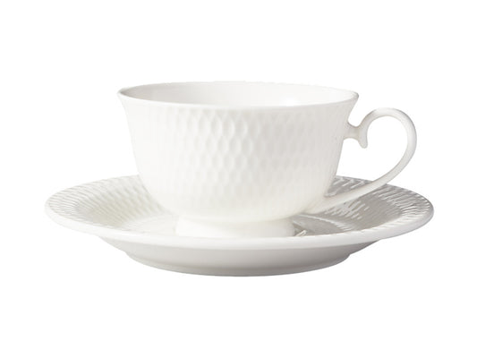 White Basics Diamonds Footed Demi Cup & Saucer